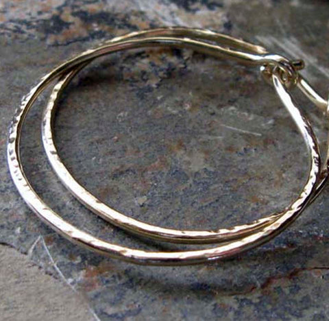 Hammered Thick Hoop Earrings ~ Handmade in the USA – Poseidon's Booty