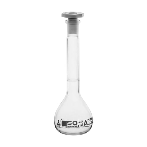 Volumetric Flask, 50ml - Class A - 12/21 Polyethylene Stopper
