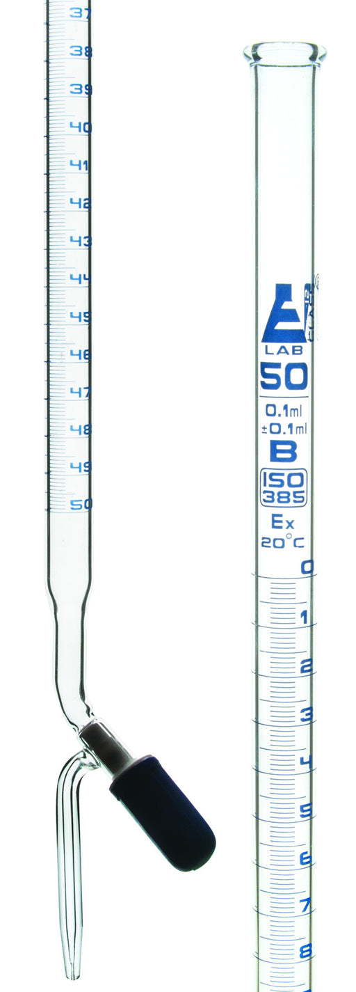 滴定管-PTFE Rotaflow旋塞，B级，50毫升，白色刻度