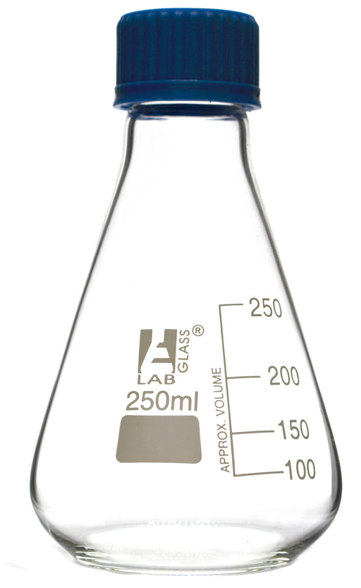 SKS Science Products - Polypropylene Plastic Erlenmeyer Flasks w/ Screw Caps