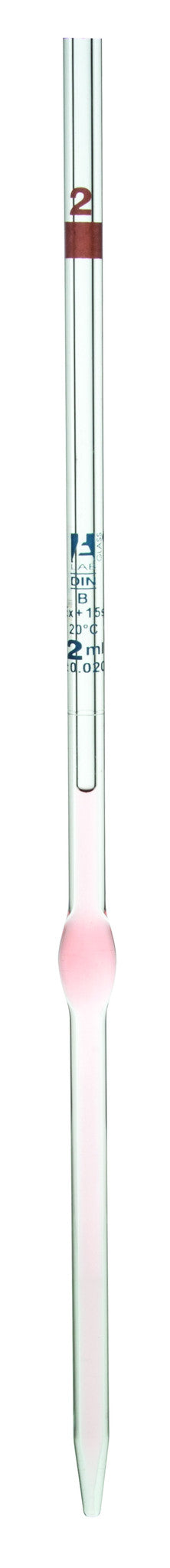 Bulb Form Pipette, 2ml - Class B, Tolerance ±0.020 - Blue Graduations —  Eisco Labs