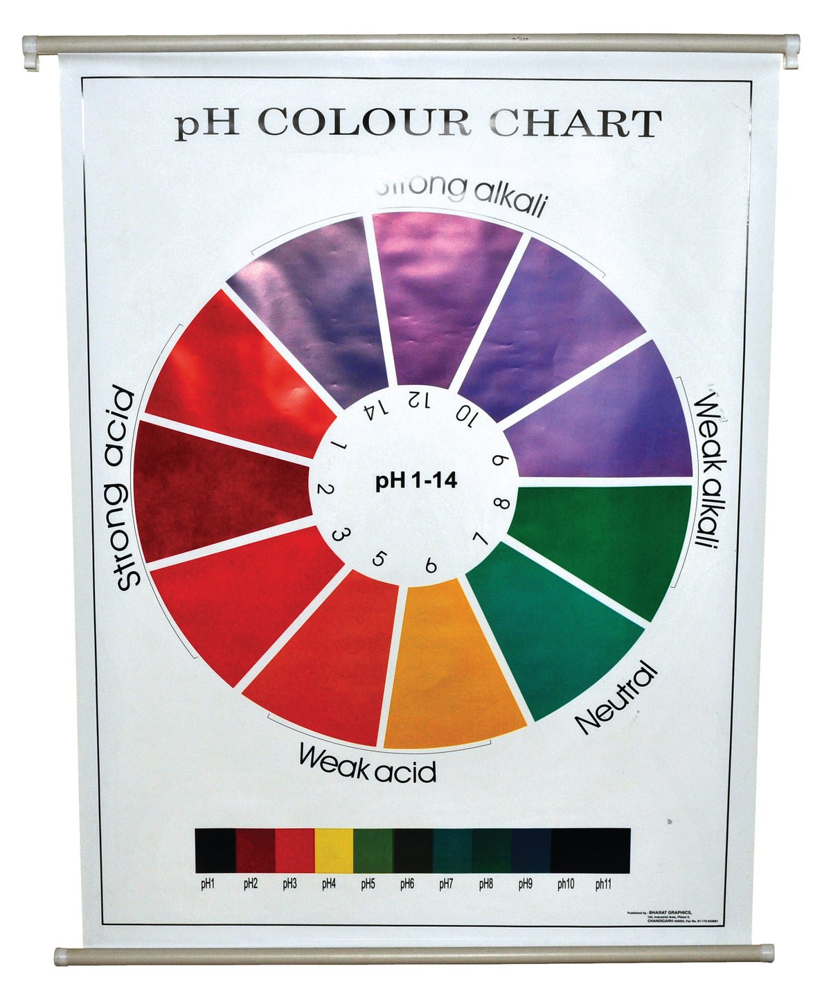 pH Color Chart, 29x39" Polyart Plastic Sheet, with Roller Eisco La