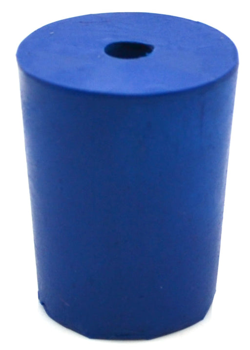 氯丁橡胶塞子，1孔-蓝色-尺寸:18mm底部，21mm顶部，26mm长度- 10包