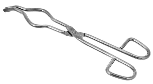 Crucible Tongs with Bow- Straight, Serrated Tips, Metal, 9.5 long