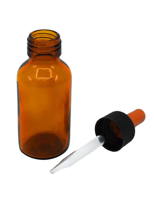 滴瓶，60毫升（2盎司） - 带玻璃滴管的螺帽 - 苏打玻璃