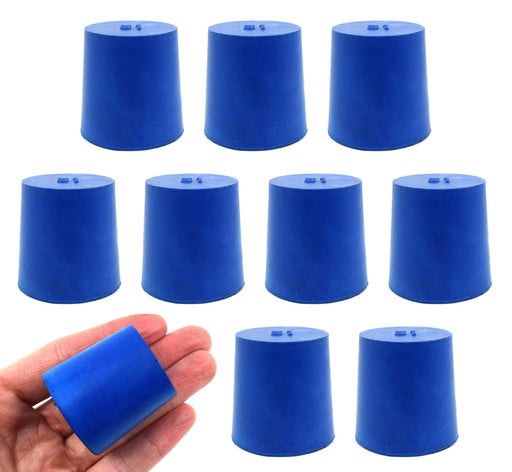 氯丁橡胶塞子，实心蓝色-尺寸:31mm底部，36mm顶部，35mm长度- 10包