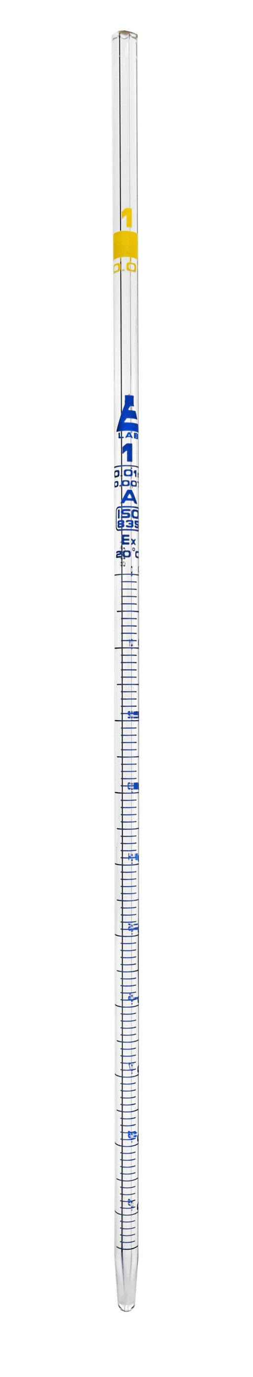 BIOLAB - Pipette Jaugée 2T- 10 ml - Classe A- Rouge (tolérance +/- 0.02)