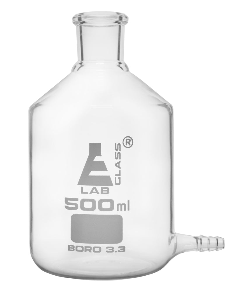 吸引瓶，500ml -与管道出口-硼硅酸盐玻璃-埃斯科实验室欧宝体育官网进入