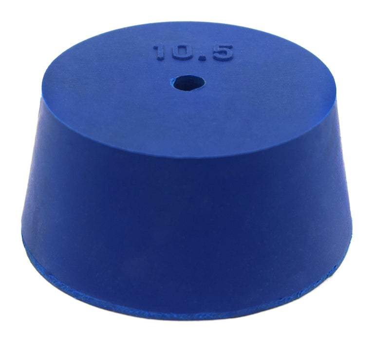 10PK氯丁橡胶塞，1孔- ASTM -尺寸:#10.5 - 45mm底部，53mm顶部，25mm长度