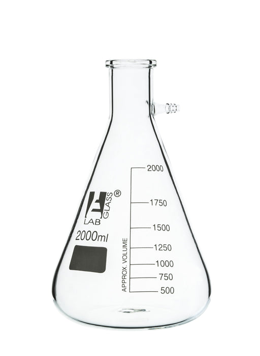 过滤烧瓶，2000ml  - 硼硅酸盐玻璃 - 圆锥形，带有整体侧臂 - 白色毕业 - 艾斯科实验室欧宝体育官网进入