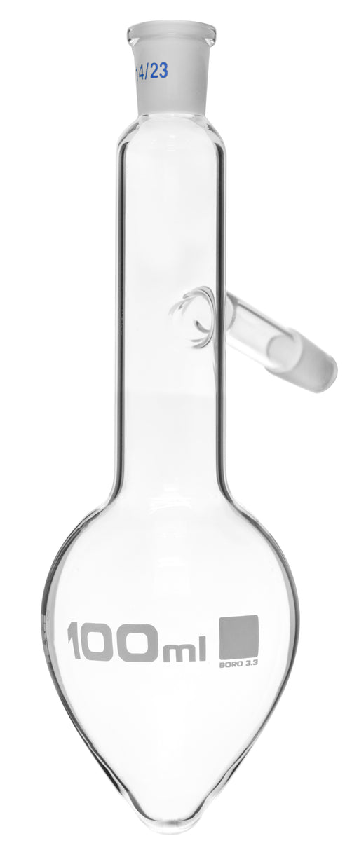 &#27431;&#23453;&#20307;&#32946;&#23448;&#32593;&#36827;&#20837;蒸馏花瓶,100ml14/23联合Socket-Borosilic Glass,Pear形状-短网-Eisco实验室