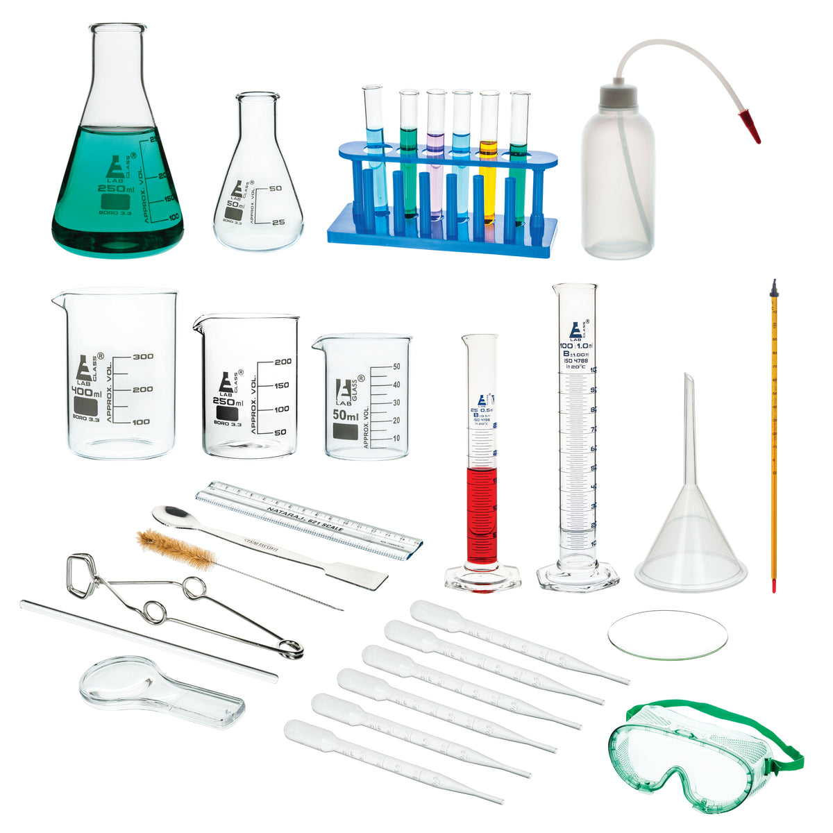 Laboratory Starter Kit - 32 Pieces - Glassware & Plasticware - Select ...