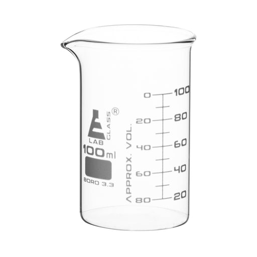 烧杯，100ml -高形-白色毕业证-硼硅酸盐玻璃