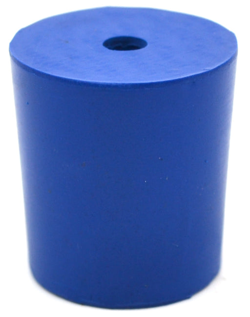 氯丁橡胶塞子，1孔-蓝色-尺寸:23mm底部，26mm顶部，28mm长度- 10包