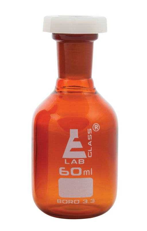 Eisco Labs 500ml Amber Reagent Bottle , Narrow Mouth with Acid Proof P