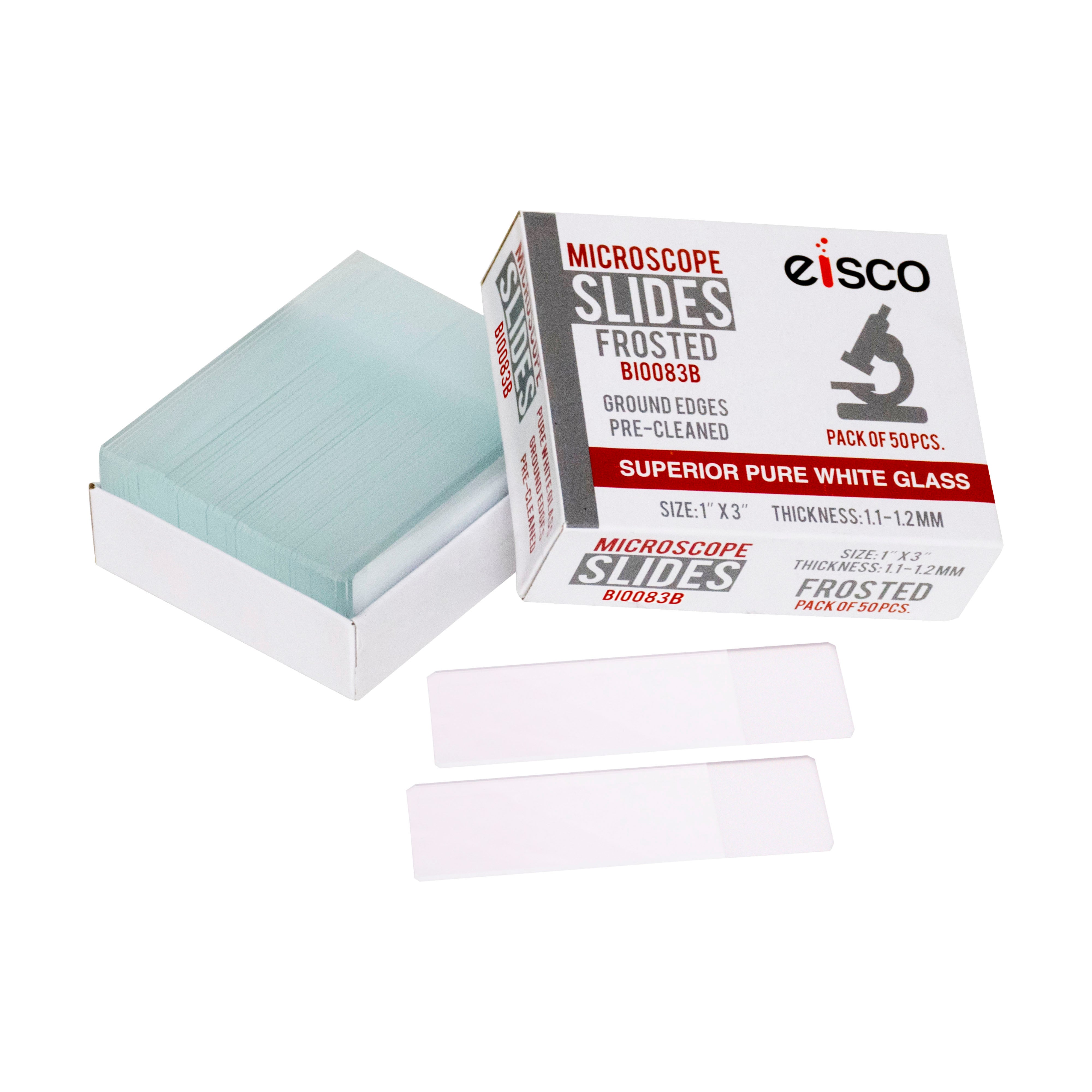 Premium Microscope Slides, 50/PK - Frosted End - Pre-Cleaned Pure Whit ...