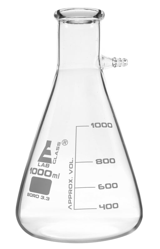 过滤烧瓶，1000ml  - 硼硅酸盐玻璃 - 圆锥形，带有整体侧臂 - 白色毕业 - 艾斯科实验室欧宝体育官网进入