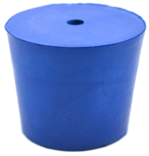 氯丁橡胶塞子，1孔-蓝色-尺寸:40mm底部，49mm顶部，40mm长度- 10包