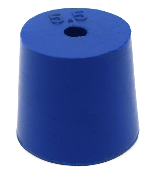 10PK氯丁橡胶塞，1孔- ASTM -尺寸:#5.5 - 24mm底部，28mm顶部，25mm长度