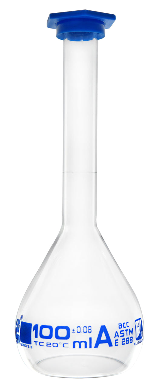 278383  50ml Snap Cap Qorpak Volumetric Flask - Qorpak