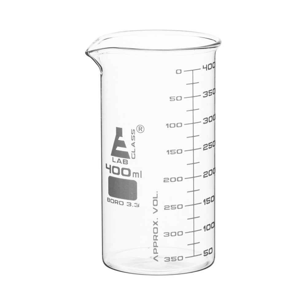 烧杯，400ml-高型-白色刻度-硼硅酸盐玻璃