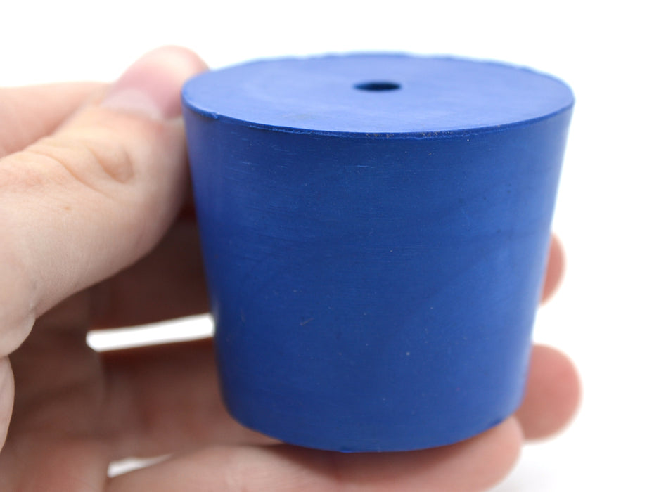 氯丁橡胶塞，1孔 - 蓝色尺寸：40mm底部，49mm顶部，40mm长度 - 包装为10