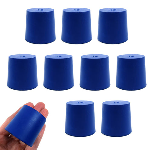 氯丁橡胶塞子，实心蓝色-尺寸:38mm底部，42mm顶部，40mm长度- 10包