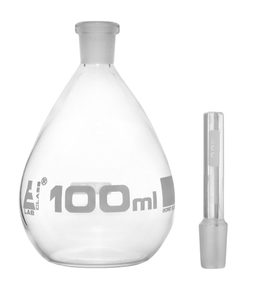 Pycnometer，校准，100ml特定的重力瓶，带有平底和穿孔塞 - 硼硅酸盐3.3玻璃 - 艾斯科实验室欧宝体育官网进入