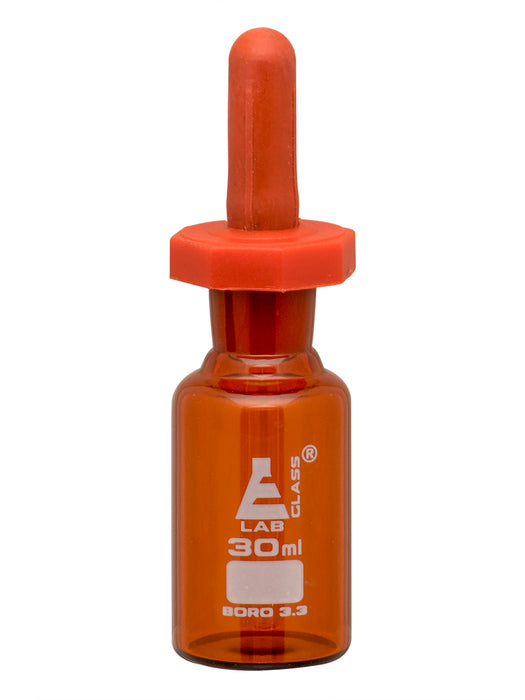 滴瓶，30ml (1oz) -滴眼吸管-琥珀硼硅酸盐3.3玻璃