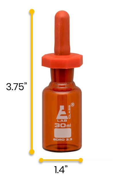 滴瓶，30ml (1oz) -滴眼吸管-琥珀硼硅酸盐3.3玻璃