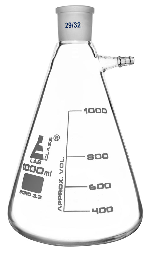 Buchner过滤烧瓶，1000ml  - 插座尺寸29/32  - 可互换的关节侧臂 - 硼硅酸盐玻璃 - 艾斯科实验室欧宝体育官网进入
