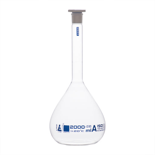 Borosilicate Glass ASTM Volumetric Flask with Glass Stopper, 500