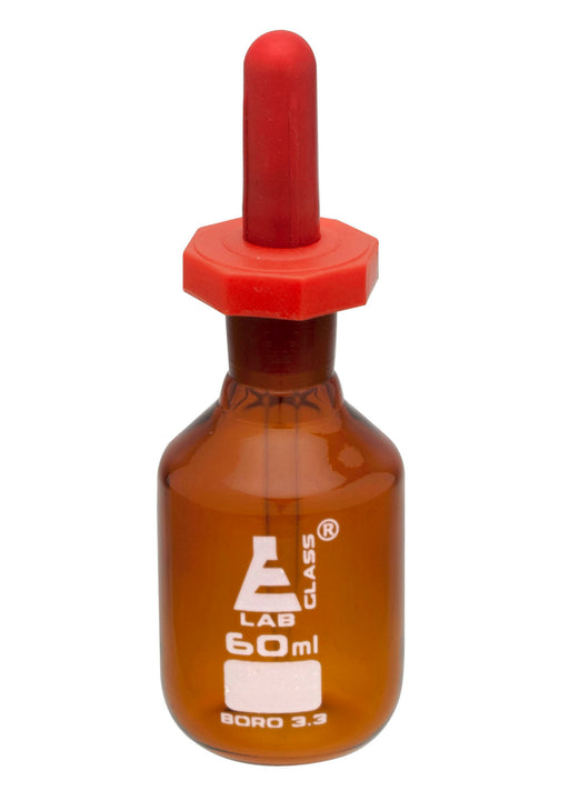 滴瓶，60ml（2oz） - 眼药水液管 - 琥珀硼硅酸盐3.3玻璃
