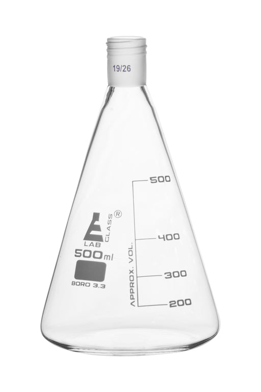 Erlenmeyer Flask, 100ml - Borosilicate Glass - with PTFE Screw Cap