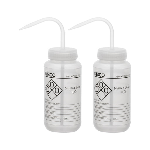 2PK Performance Plastic Wash Bottle, Distilled Water, 500 ml - Labeled —  Eisco Labs