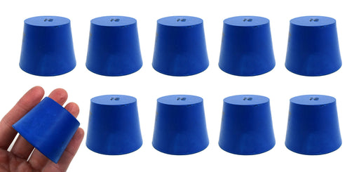 氯丁橡胶塞子，实心蓝色-尺寸:35mm底部，45mm顶部，36mm长度- 10包