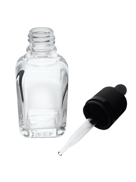 重型巴恩斯滴管瓶，30ml (1oz) -螺旋盖1ml容量玻璃滴管-苏打玻璃