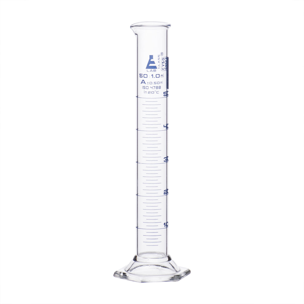 Graduated Cylinder 50ml Class A Hexagonal Base Borosilicate Gla Eisco Labs