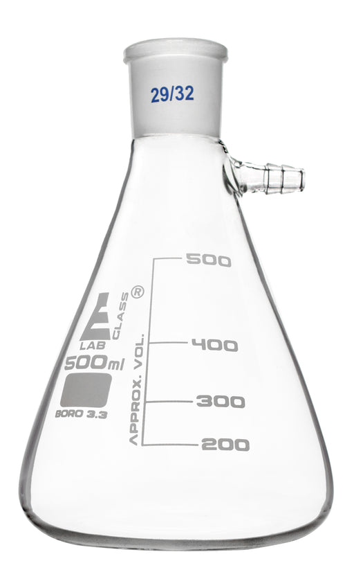 Buchner过滤器瓶，500ml  -  29/32插座尺寸关节侧臂 - 硼硅酸盐3.3玻璃 - 艾斯科实验室欧宝体育官网进入