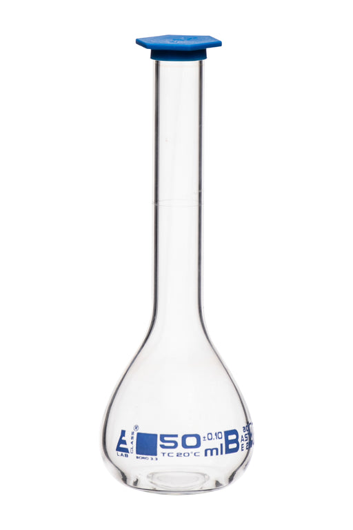 278383  50ml Snap Cap Qorpak Volumetric Flask - Qorpak