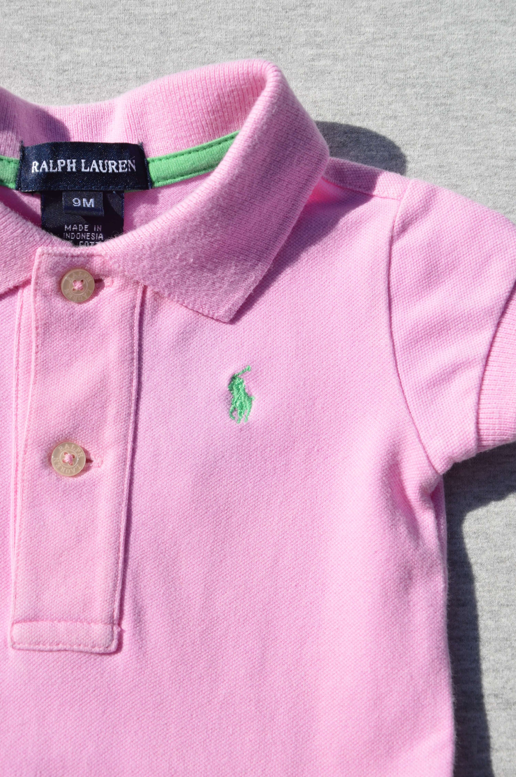 Ralph Lauren - nearly new - pink polo dress, size 9m - Charlie & Flo's
