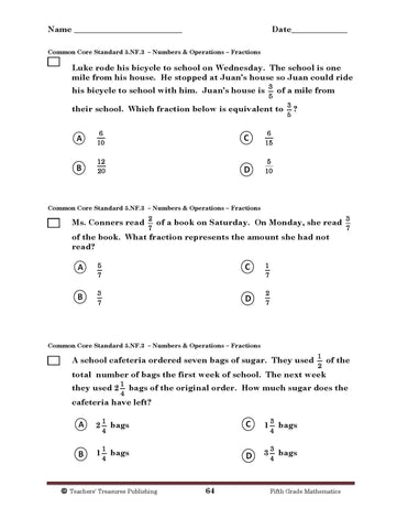 5th Grade New York Common Core Math - TeachersTreasures.com | Teachers ...
