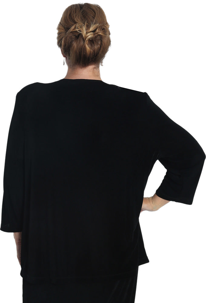 Vikki Vi Classic Black 3/4 Sleeve Cardigan