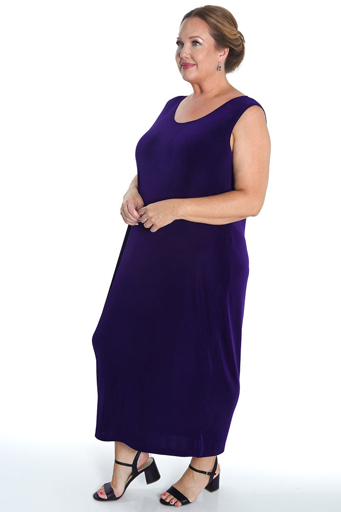 Vikki Vi Classic Royal Purple Maxi Tank Dress