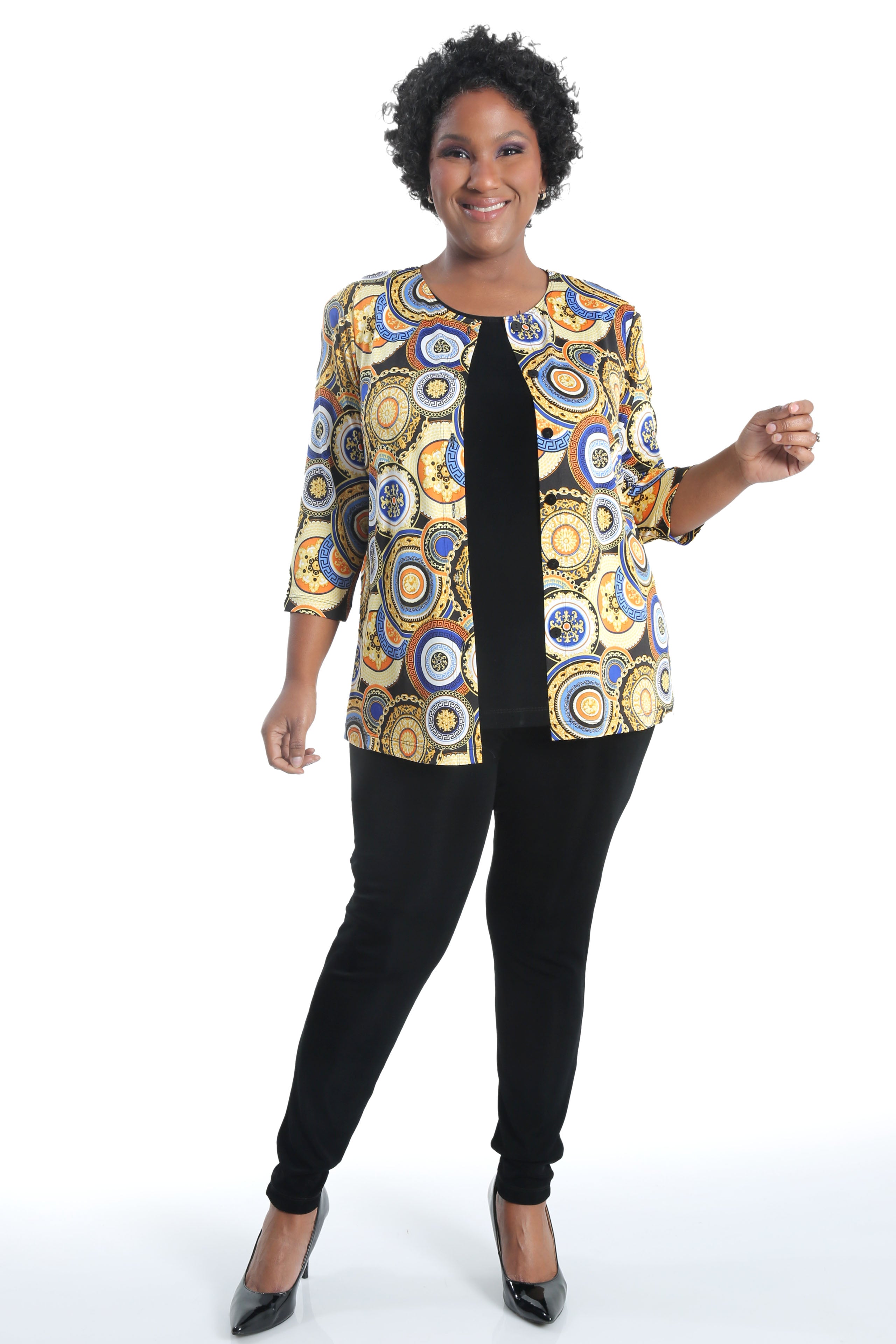 Vikki Vi Jersey Royal Medallion Cardigan