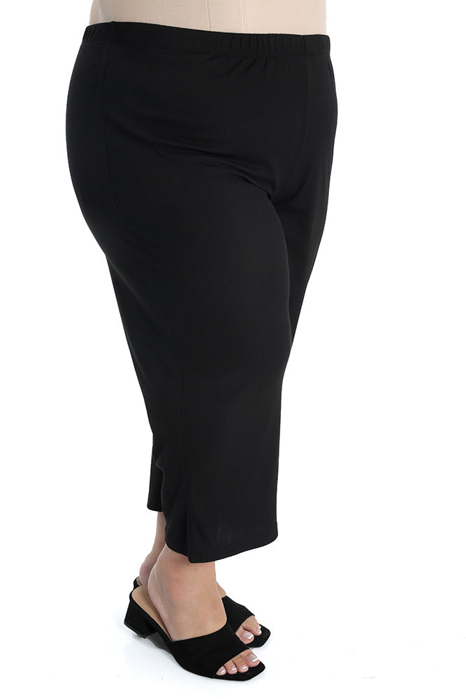 Vikki Vi Ribbed Black Crop Pant