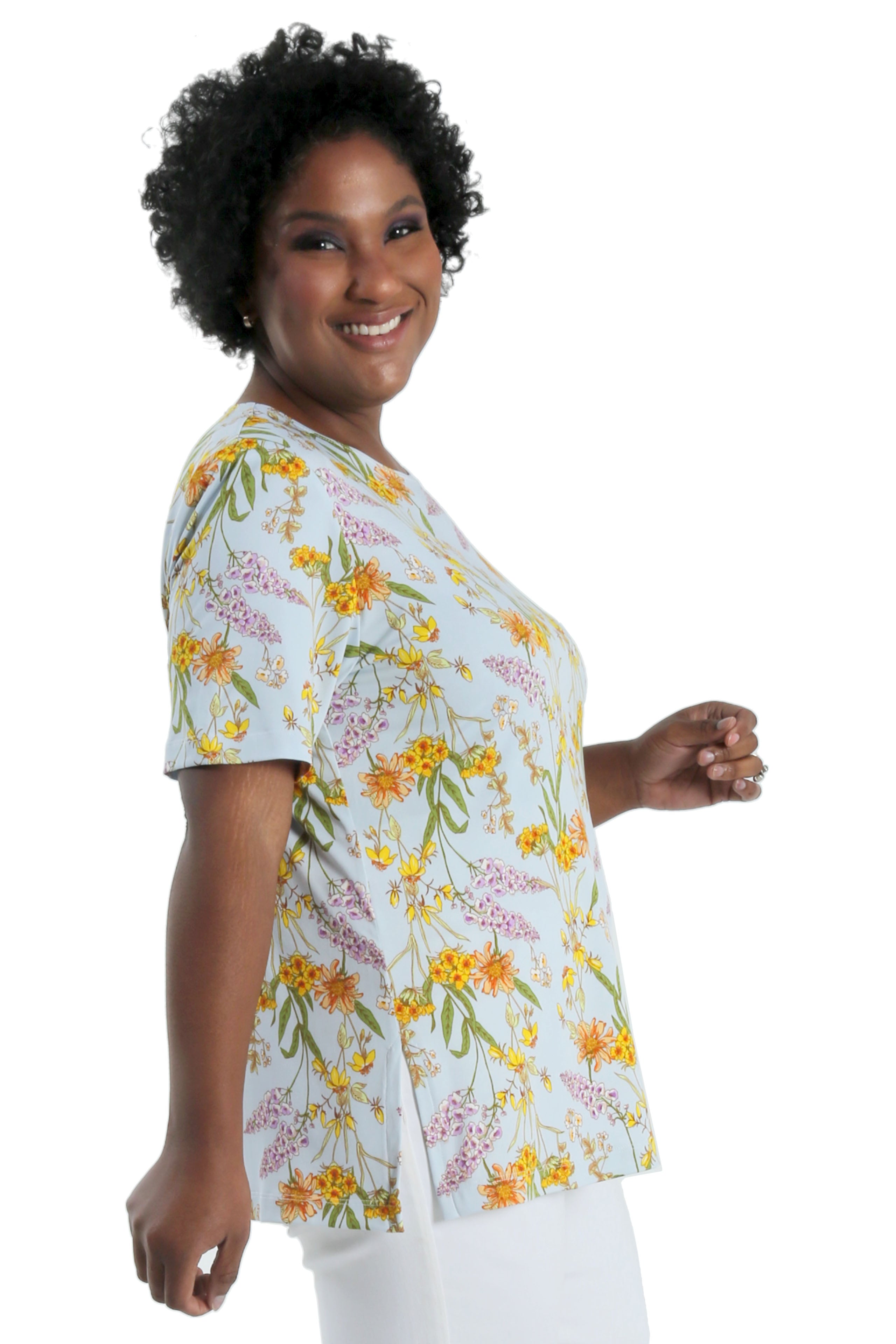 Vikki Vi Jersey Tea Garden Short Sleeve Tunic