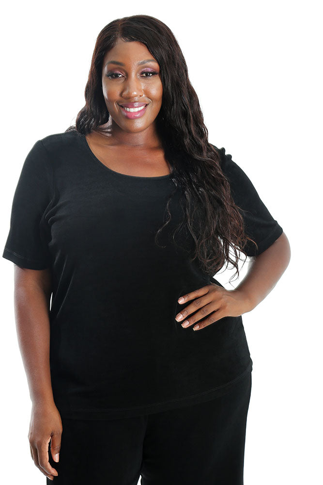 Vikki Vi Classic Black Short Sleeve Top