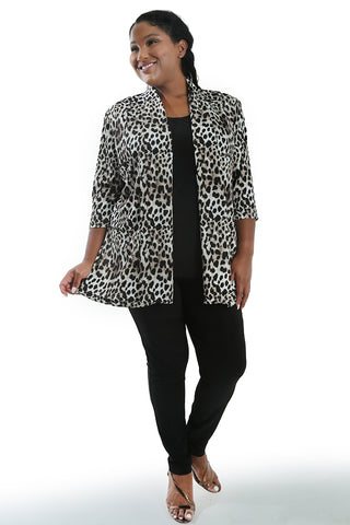 woman in animal print separates