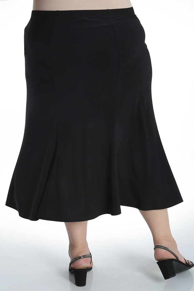 Vikki Vi Jersey Black Midi Length Trumpet Skirt